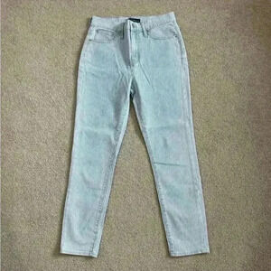 J crew mercantile high rise blue and white striped jeans in size 26